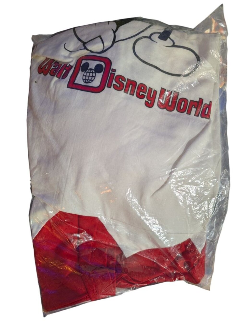 Walt Disney World Mickey Mouse Adult T-Shirt White & Red Ringer XL 46-48 NWT 80s - Picture 2 of 3